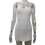 Weißes gestricktes, rückenfreies Minikleid – Sexy trägerloses figurbetontes Sommerkleid