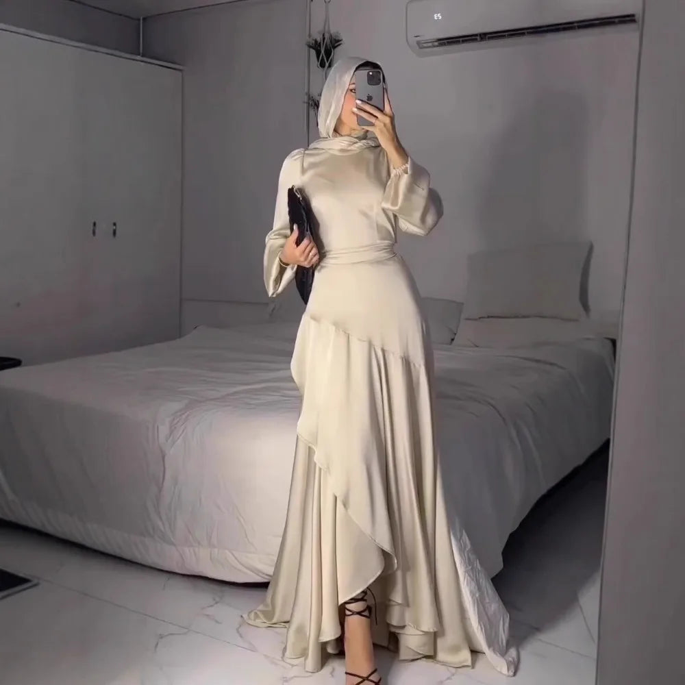 Premium Irregular Hem Heritage Dress | Sophisticated Asymmetric Abaya Silhouette