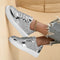 Women’s Shiny Silver Board Shoes – Fashionable Breathable Mesh Sneakers
