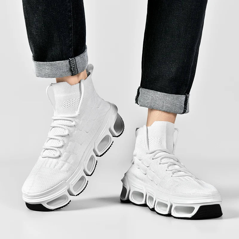 Herren Luxus-Sneaker – Atmungsaktive Hohlsohlen-Fashion-Trainer, Leichte Freizeit-Laufschuhe