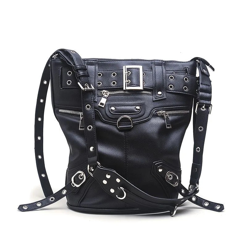 The Moto-Vault Silhouette Vintage Black Rivet Handbag
