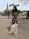 Vintage Print Tassel Asymmetrical Long Dress | Women’s Halter Backless Party Dress