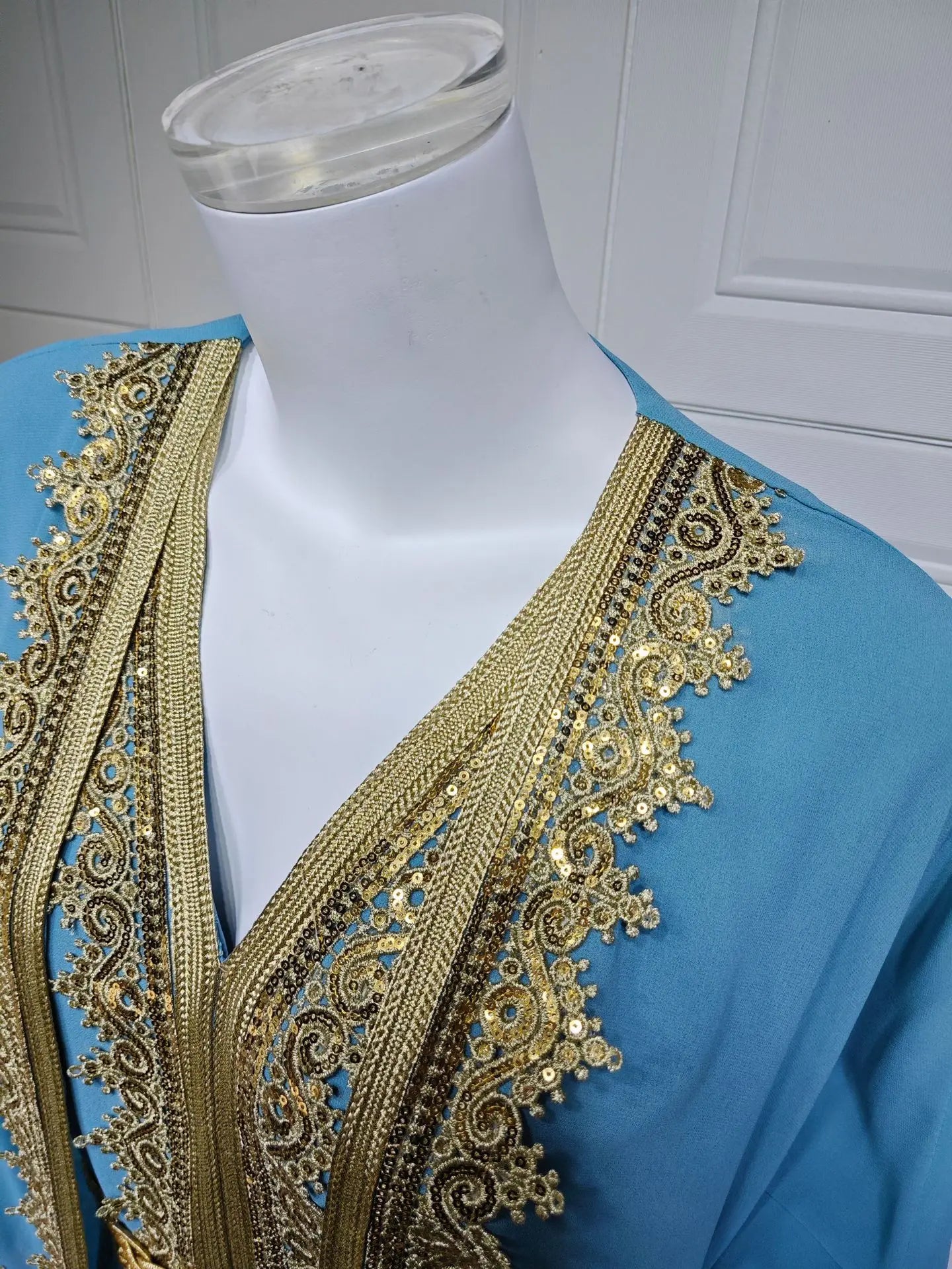Muslim Women’s Open Cardigan with Inner Dress 2-Piece Set