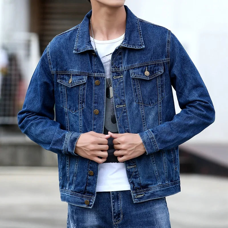 Men's Classic Denim Jacket – Casual Streetwear Jean Coat