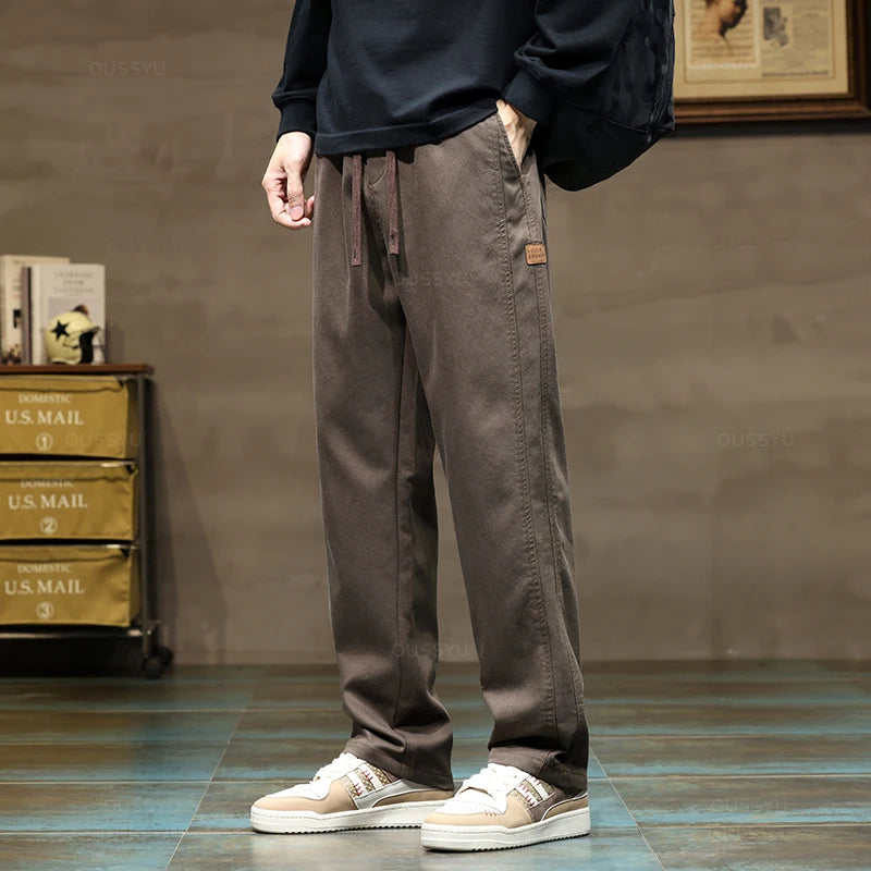 Herren Soft Lyocell Cargohose – Dicke, weite, gerade geschnittene Hose