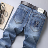Europäische Luxus Herren Slim Fit Jeans | Hochwertiger trendiger Freizeit-Denim