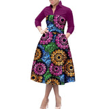 Vibrant Dashiki Print African A-Line Dress for Women