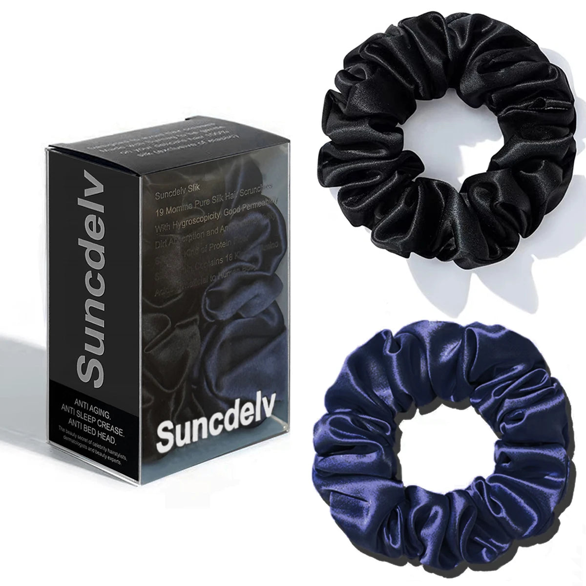 The "Silk-Glow" Duo: 2Pcs Pure 22 Momme Natural Silk Scrunchies