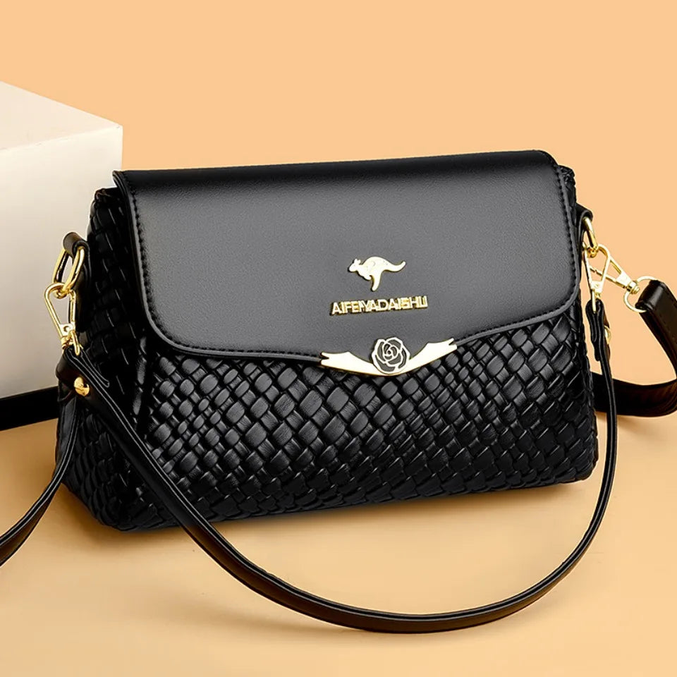 Die gewebte Wölbung Silhouette Luxus-Stricklederhandtasche