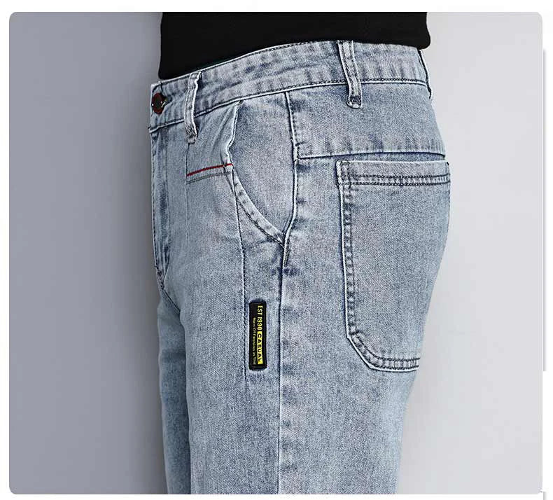 Herren Slim Fit Stretch Jeans | Vintage Korean Style Straight Denim