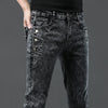 Vintage Snowflake Wash Jeans | Men's Designer Korean Fashion Slim Denim