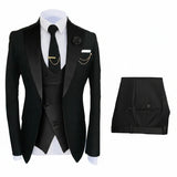 Herren 3-teiliger High-End-Anzug – Casual Business & formeller Gesellschaftsanzug