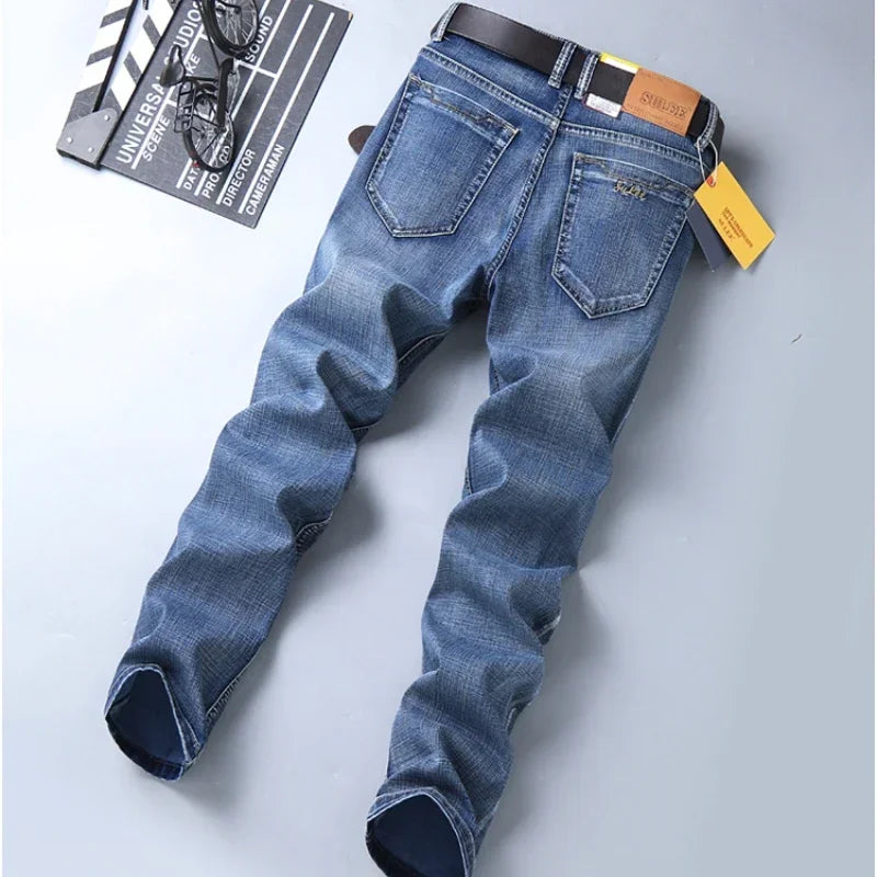 Men’s Slim Elastic Fashion Jeans | Stretch Business Denim Vaqueros Hombre