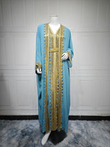 Muslim Women’s Open Cardigan with Inner Dress 2-Piece Set