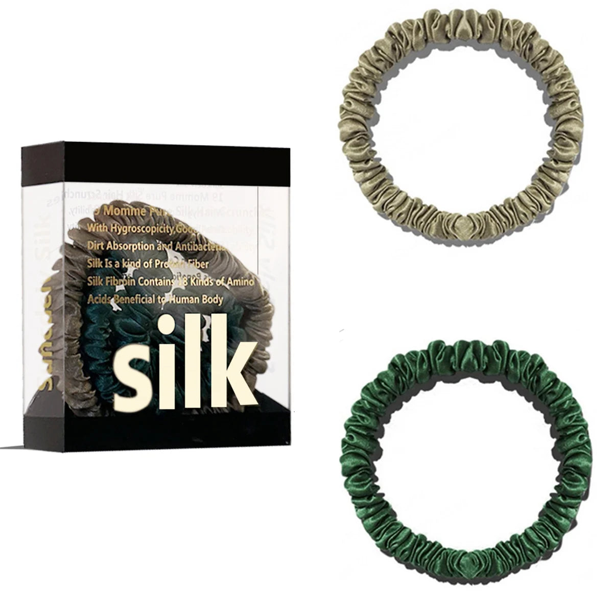 Das „Seidenfaden“-Slim-Set: Premium Skinny Scrunchies aus 100 % Maulbeerseide