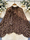 Women’s Leopard Print Blouse | Bow Tie Neck Long Sleeve Shirt
