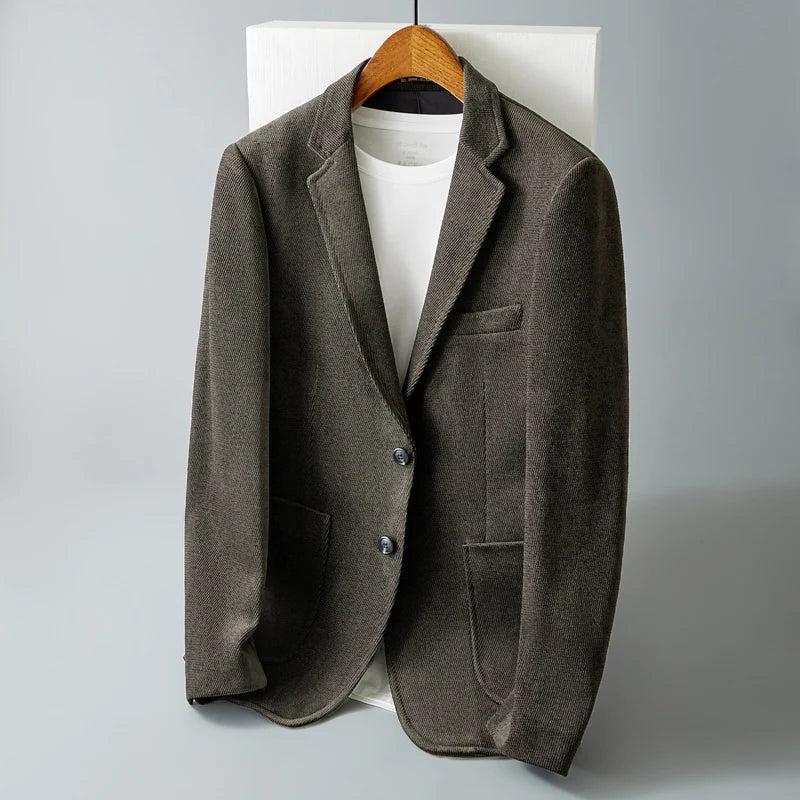 Men's High-Quality Thick Suit Jacket – Handsome Slim Fit Business Blazer