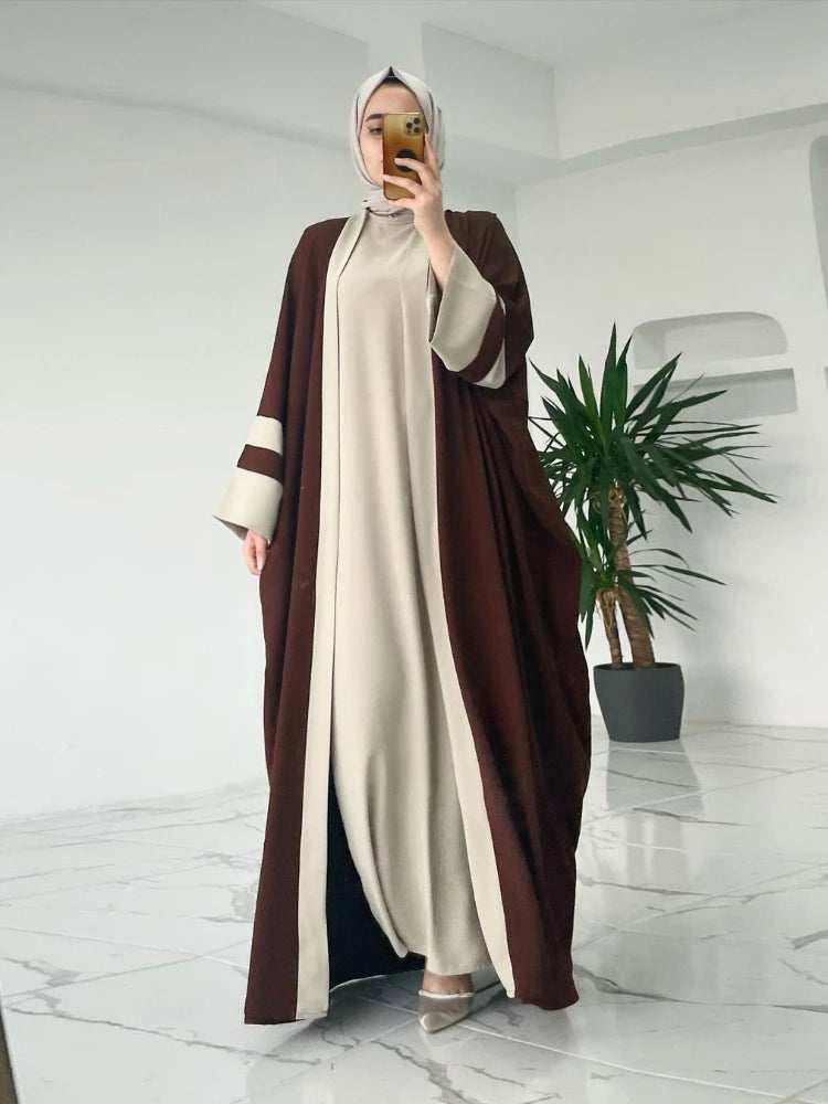 Muslim Women’s 2-Piece Caftan and Inner Dress Set