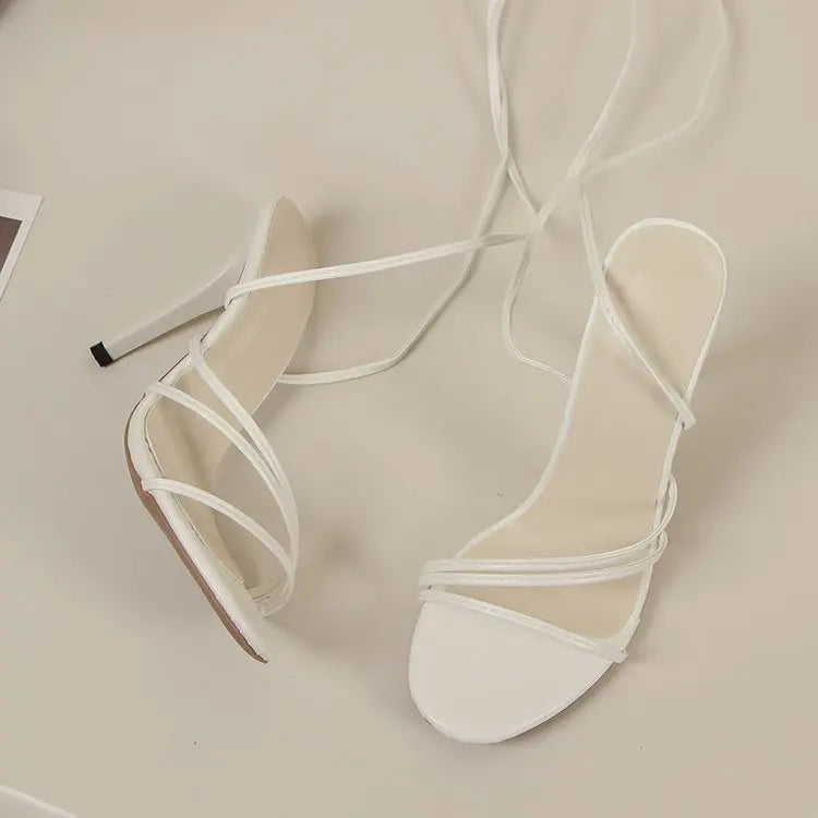 Women's Sexy Stiletto High Heels – Round Toe Crisscross Strap Sandals