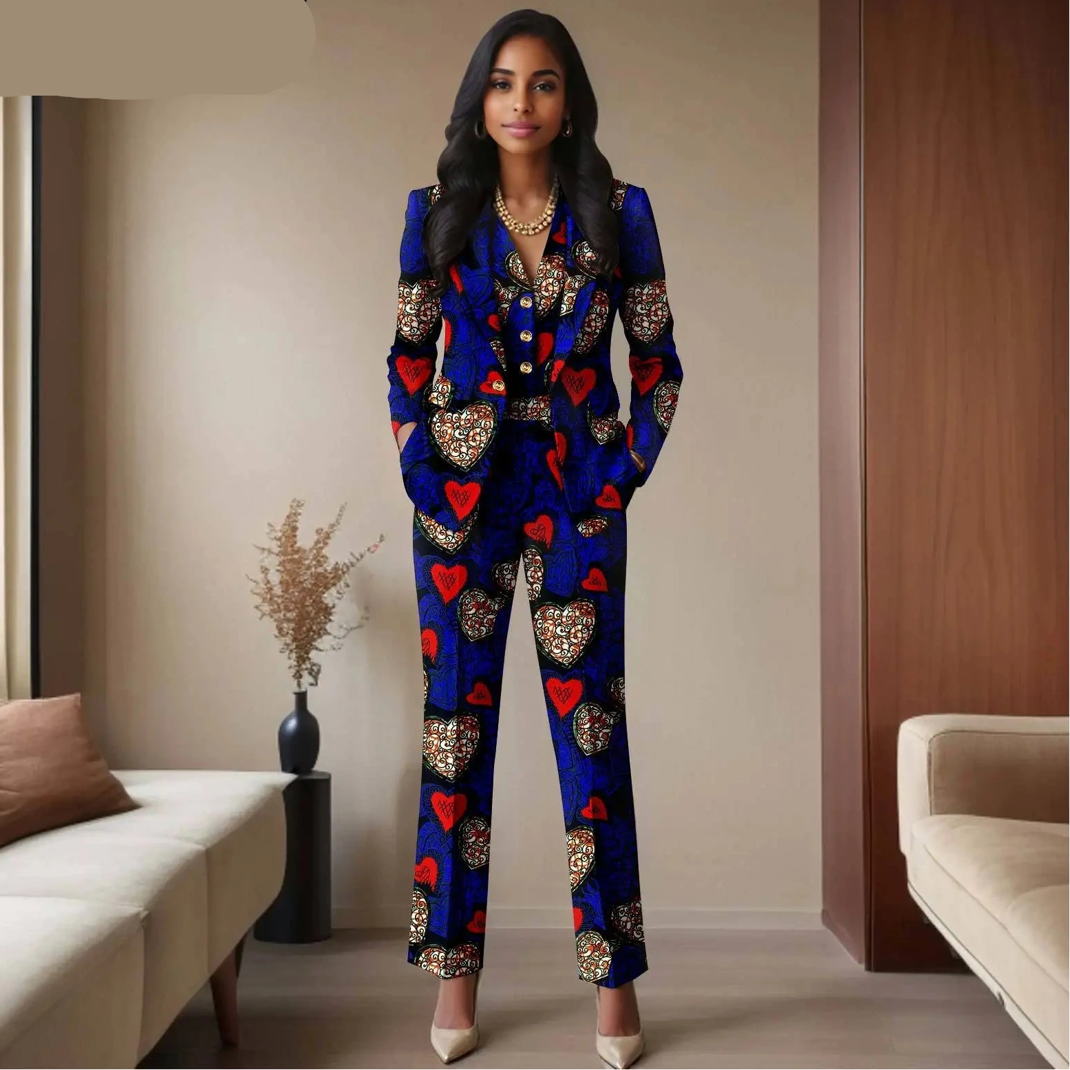 Das „Legacy“ Executive Set: Lebhafter 3-teiliger Anzug aus Ankara | Einreihiger Blazer, passende Weste & hoch geschnittene Hose