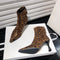 Leopard Print Women’s Ankle Boots – Fashion Elegant Dancing Party High Heel Booties