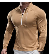 Herren schnelltrocknendes Langarm-Trainings-T-Shirt | Fitnessstudio-Lauf-Top