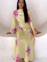 Printed Muslim Jalabiya and Evening Kaftan For Women’s Dubai Abaya Party Dress