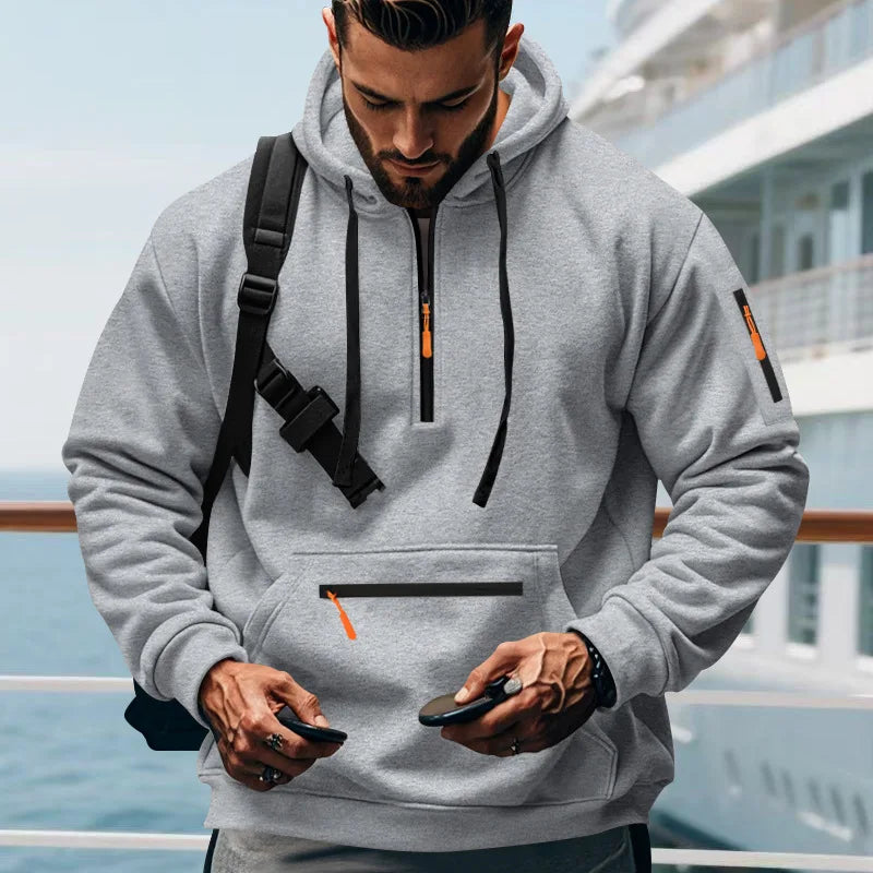 The Heritage Heavyweight: Men's American-Style Loose Fit Fleece-Lined Hoodie
