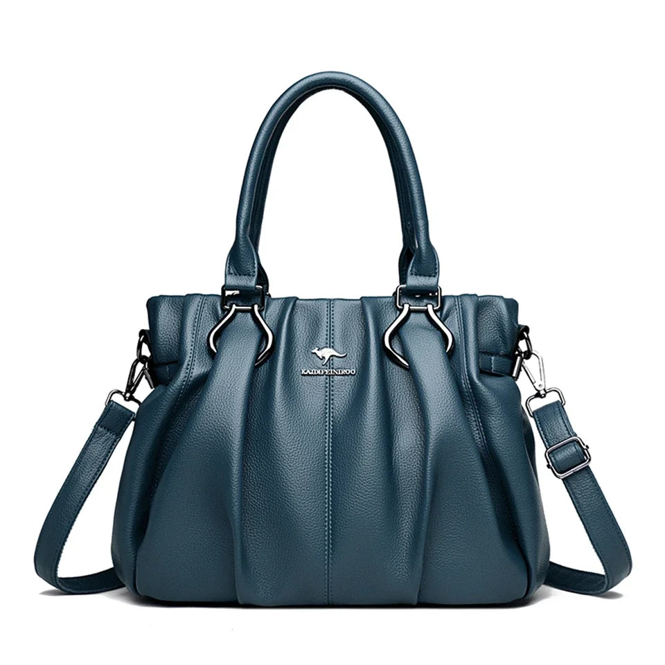 Damen-Einkaufstasche aus echtem weichem Leder – Luxuriöse Handtasche mit großem Fassungsvermögen