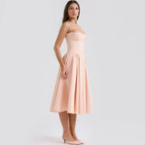 Women's Elegant Spaghetti Strap Midi Dress