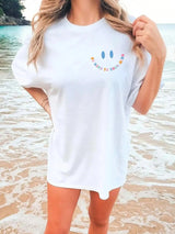 Damen Baumwoll-T-Shirt "Grateful Thankful Blessed" – Grafik-T-Shirt mit positiver Botschaft