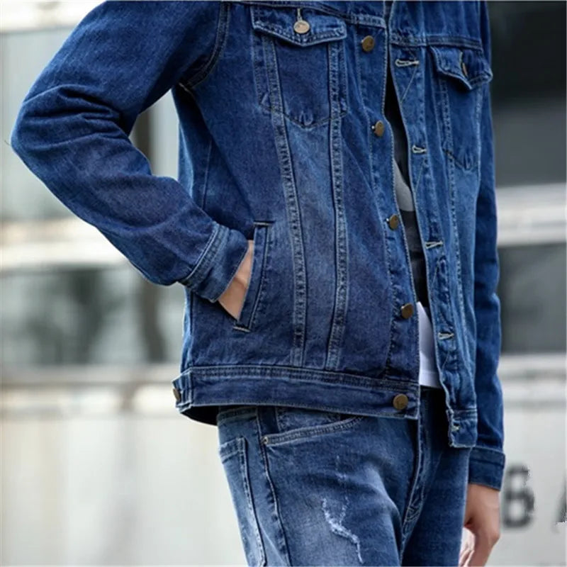 Men's Classic Denim Jacket – Casual Streetwear Jean Coat