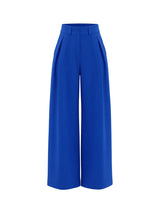 Women’s Formal 2-Piece Slim Fit Peplum Jacket & High-Waisted Wide-Leg Trousers