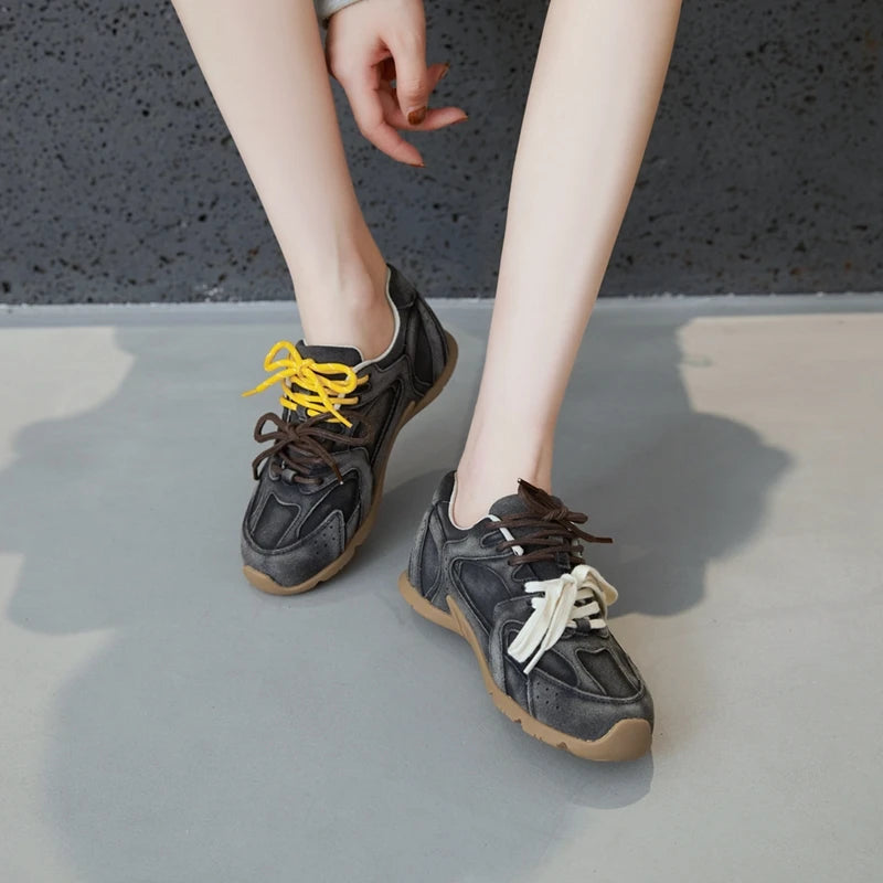 Women’s Genuine Leather German Training Shoes – Non-Slip Retro GAT Sneakers