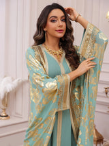 The "Emerald Heritage" Abaya – Signature Embroidered Party Jalabiya – Boutique Green Ramadan Kaftan