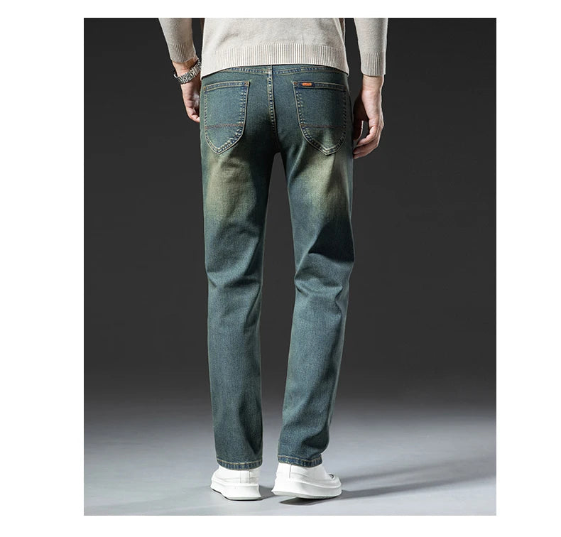 Herren Premium Vintage Jeans | Neue hochwertige elastische Business-Freizeit-Jeans