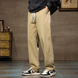 Men’s Vintage Cotton Loose Straight Wide-Leg Cargo Pants