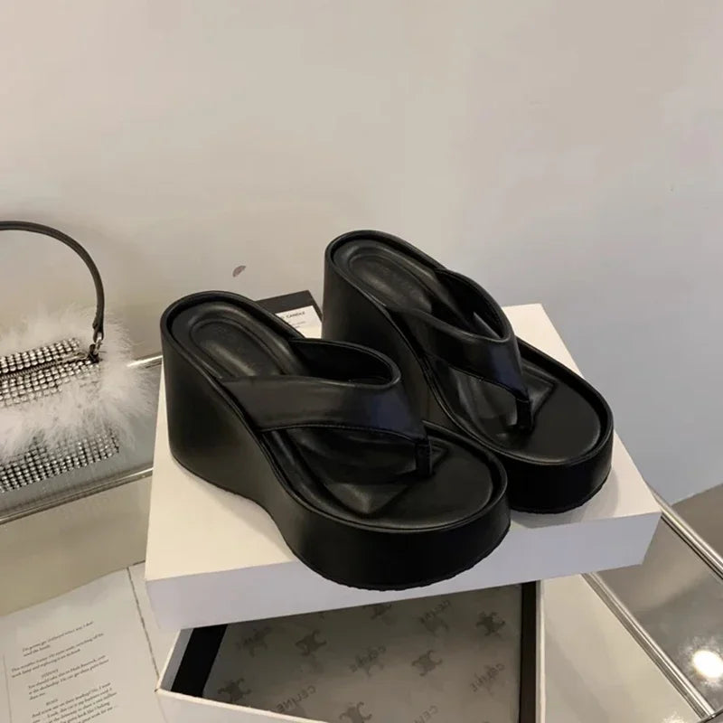 Designer Summer Chunky Slippers – Fashion Platform Wedge Sandals