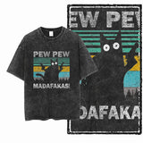 Acid Washed Cat Graphic T-Shirt | Unisex Exclusive Streetwear Tee