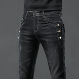 Vintage Snowflake Wash Jeans | Men's Designer Korean Fashion Slim Denim