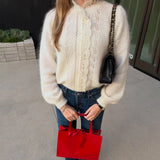 Women’s Chic Lace-Up Cardigan – Single-Button Spring & Autumn Sweater