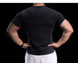 Herren hochelastisches Fitness-Trainings-T-Shirt | Atmungsaktives, eng anliegendes Sport-Laufshirt