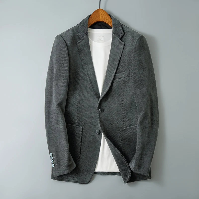 Men's High-Quality Thick Suit Jacket – Handsome Slim Fit Business Blazer