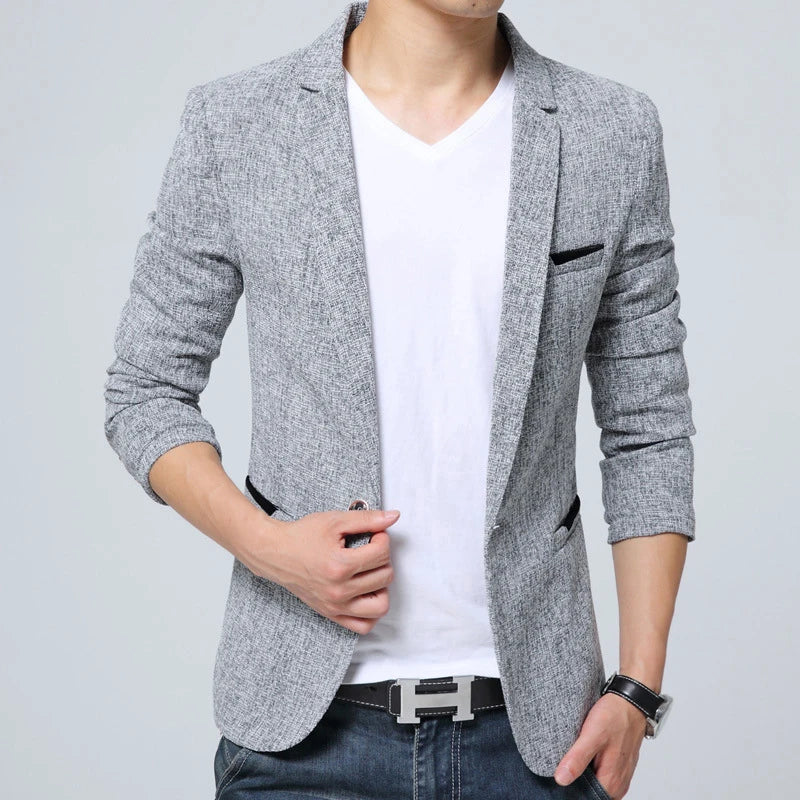Men's Slim Fit Blazer Jacket – Smart Casual Business Suit Jacket