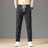 Men’s Classic Cotton Autumn Pants – Elastic Drawstring Waist Jogging Trousers