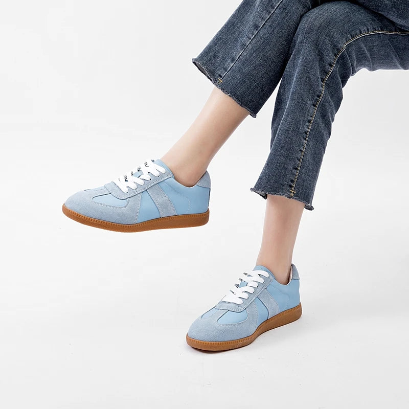 Damen Sportschuhe aus echtem Leder – Retro German Army Trainer