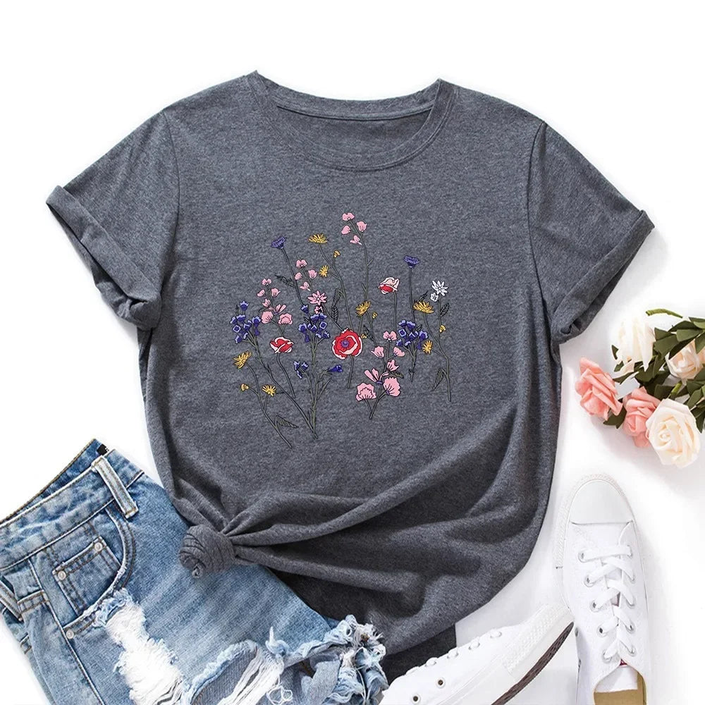 Oversized Women's Graphic T-Shirt | Harajuku Style Cotton Short Sleeve Tee