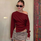 Elegant Strapless Pleated Top – Sexy Slim Fit Long Sleeve Pullover