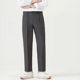 Men’s Smooth Business Suit Pants – Formal Work Trousers, Slim Fit Ankle & Full Length Slacks
