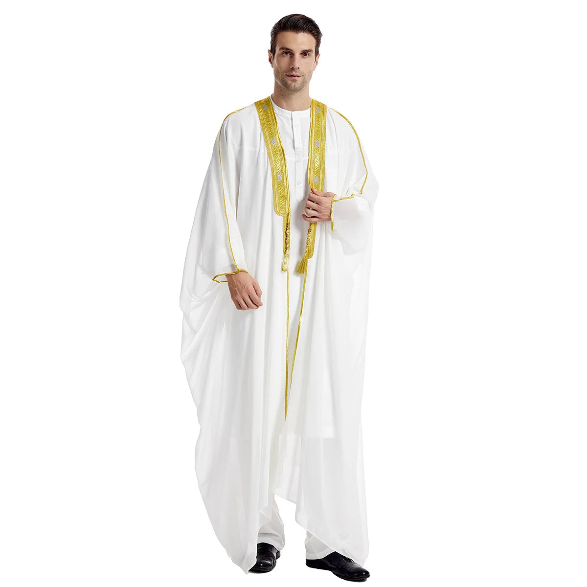 Muslimische Herren-Jubba/Thobe mit offener Vorderseite | Dubai Abaya Cardigan & Ramadan Kimono
